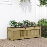 jardiniere bois massif style rustique 90x31x31 cm set 1 2 pcs naturel impregne 2 | jardinna