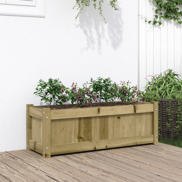 jardiniere bois massif style rustique 90x31x31 cm set 1 2 pcs naturel impregne 2 | jardinna