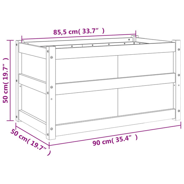 jardiniere bois massif style rustique 90x50x50 cm set 1 2 pcs 12 | jardinna