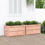 jardiniere bois massif style rustique 90x50x50 cm set 1 2 pcs douglas naturel 3 | jardinna