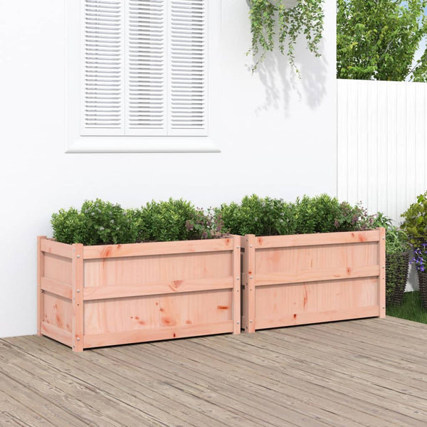 jardiniere bois massif style rustique 90x50x50 cm set 1 2 pcs douglas naturel 3 | jardinna