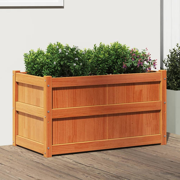 jardiniere bois massif style rustique 90x50x50 cm set 1 2 pcs marron 2 | jardinna