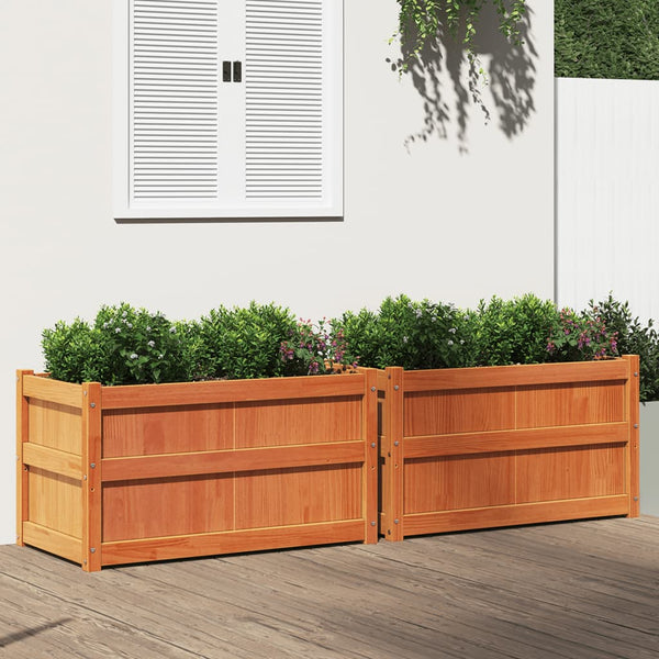 jardiniere bois massif style rustique 90x50x50 cm set 1 2 pcs marron 3 | jardinna