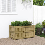 jardiniere bois massif style rustique 90x50x50 cm set 1 2 pcs naturel impregne 2 | jardinna