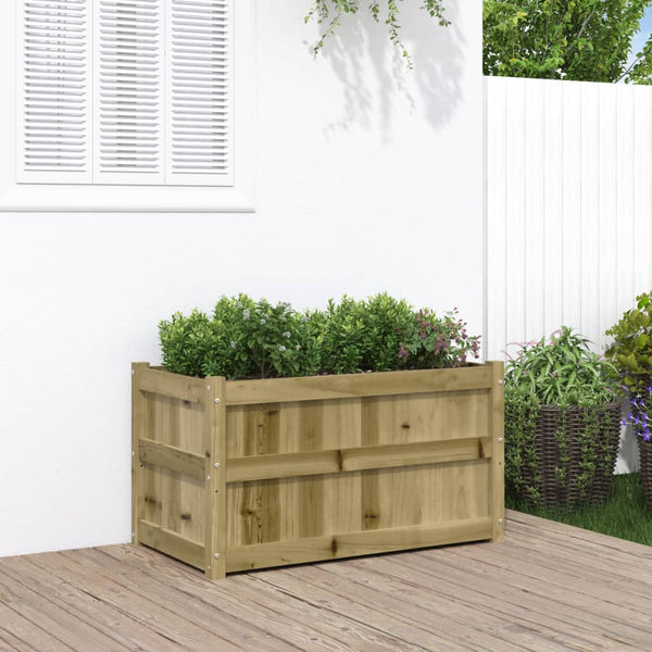 jardiniere bois massif style rustique 90x50x50 cm set 1 2 pcs naturel impregne 2 | jardinna