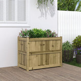 jardiniere bois massif style rustique 90x50x70 cm naturel impregne 1 | jardinna