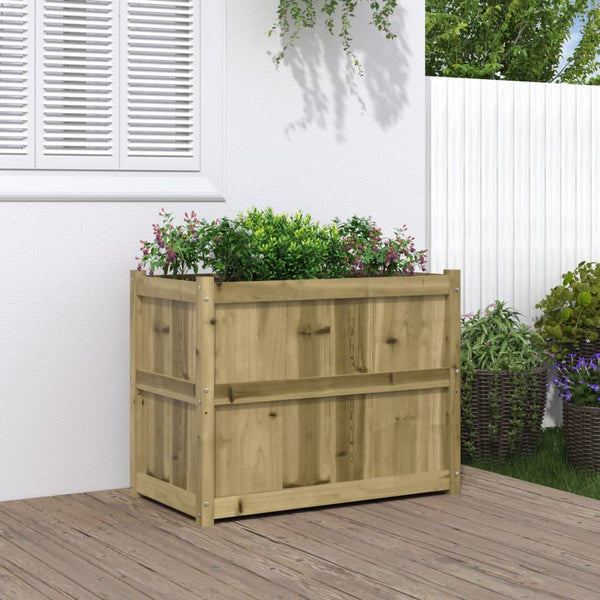 jardiniere bois massif style rustique 90x50x70 cm naturel impregne 1 | jardinna