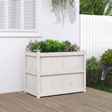 jardiniere bois massif style rustique 90x50x70 cm pin blanc 1 | jardinna