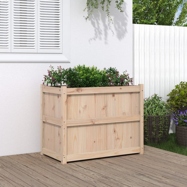 jardiniere bois massif style rustique 90x50x70 cm pin naturel 1 | jardinna