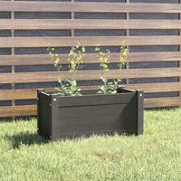 jardiniere bois massif xl drainage optimal set 1 2 pcs gris 2 | jardinna