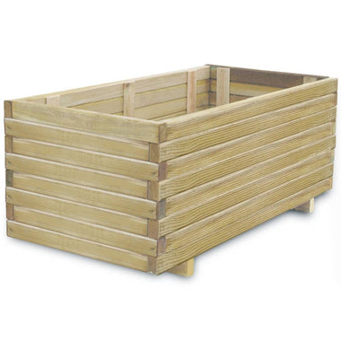 jardiniere bois pin impregne climats extremes beige 100 x 50 x 40 cm 1 | jardinna