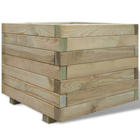 jardiniere bois pin impregne climats extremes vert 50 x 50 x 40 cm 1 | jardinna