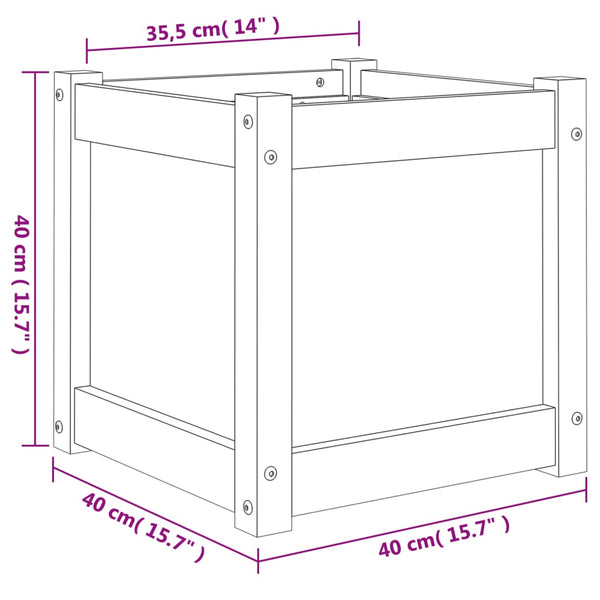 jardiniere bois pin massif design cubique renforts 12 | jardinna