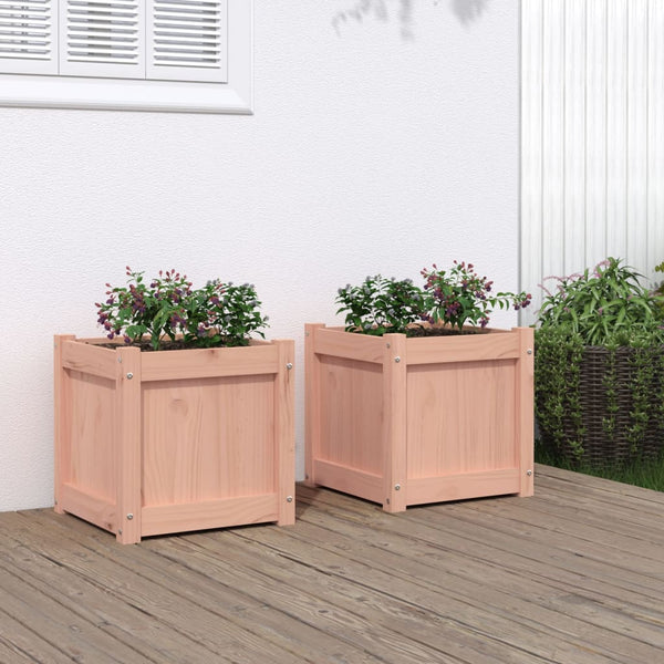 jardiniere bois pin massif design cubique renforts douglas naturel 3 | jardinna