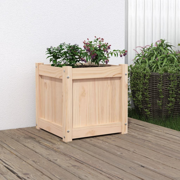jardiniere bois pin massif design cubique renforts pin naturel 2 | jardinna