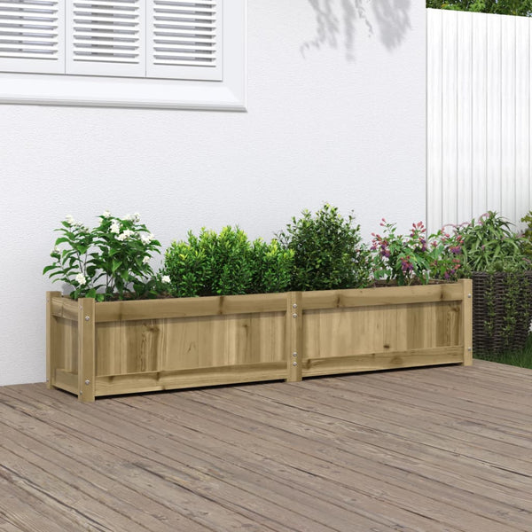 jardiniere bois pin massif style rustique 150x31x31 cm naturel impregne 2 | jardinna