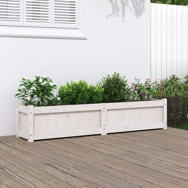 jardiniere bois pin massif style rustique 150x31x31 cm pin blanc 2 | jardinna