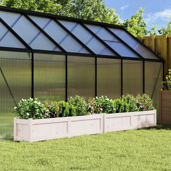 jardiniere bois pin massif style rustique 150x31x31 cm pin blanc 3 | jardinna