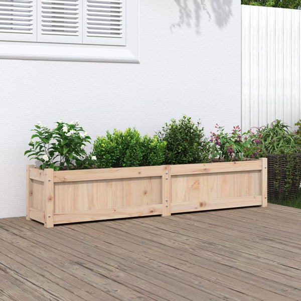 jardiniere bois pin massif style rustique 150x31x31 cm pin naturel 2 | jardinna