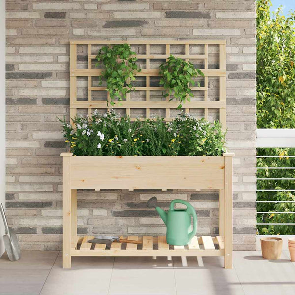 jardiniere bois treillis beige moderne durable 115 x 60 x 153 cm 1 | jardinna