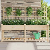 jardiniere bois treillis beige moderne durable 203 x 54 x 152 cm 1 | jardinna