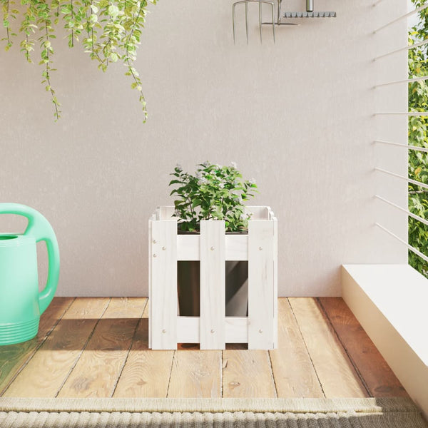 jardiniere cache pot bois exterieur multi tailles coloris pin blanc 30 x 30 x 30 cm 1 | jardinna