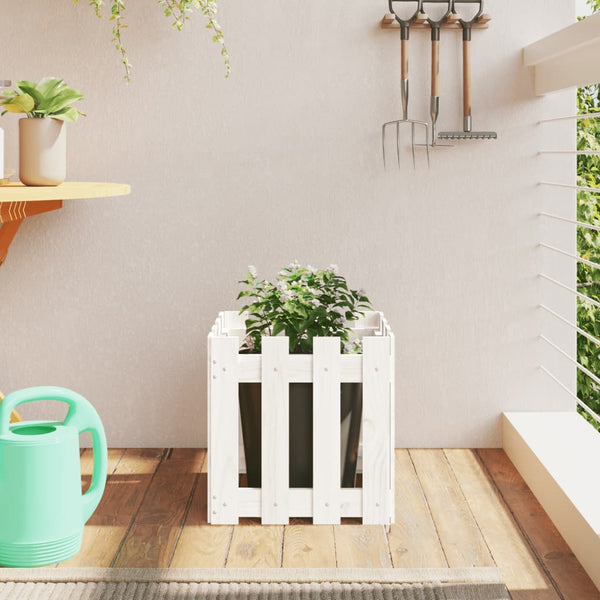 jardiniere cache pot bois exterieur multi tailles coloris pin blanc 40 x 40 x 40 cm 1 | jardinna