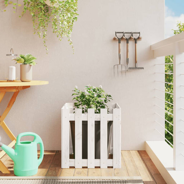 jardiniere cache pot bois exterieur multi tailles coloris pin blanc 50 x 50 x 50 cm 1 | jardinna