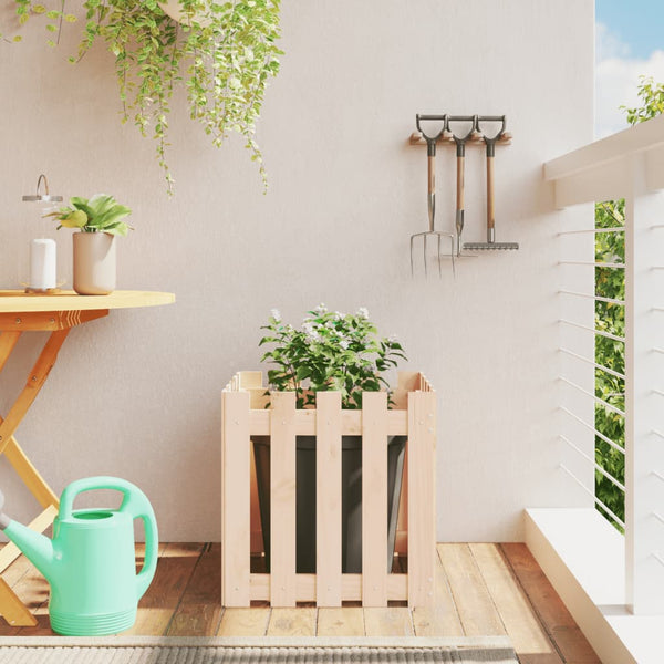 jardiniere cache pot bois exterieur multi tailles coloris pin naturel 50 x 50 x 50 cm 1 | jardinna