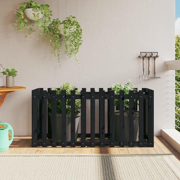 jardiniere cache pot bois exterieur multi tailles coloris pin noir 150 x 50 x 70 cm 1 | jardinna