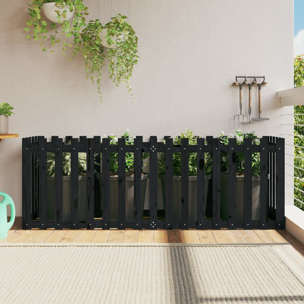jardiniere cache pot bois exterieur multi tailles coloris pin noir 200 x 50 x 70 cm 1 | jardinna