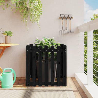 jardiniere cache pot bois exterieur multi tailles coloris pin noir 70 x 70 x 70 cm 1 | jardinna