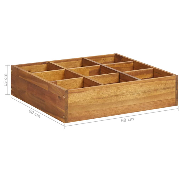 jardiniere carree 60x60 cm bois dacacia massif 6 52ip | jardinna