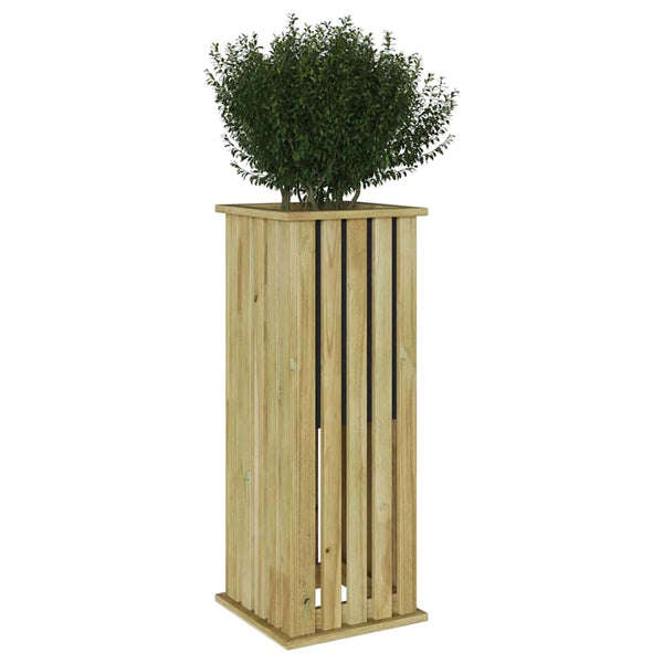 jardiniere haute design colonne pin impregne marron 3 | jardinna