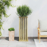 jardiniere haute design colonne pin impregne marron 4 | jardinna