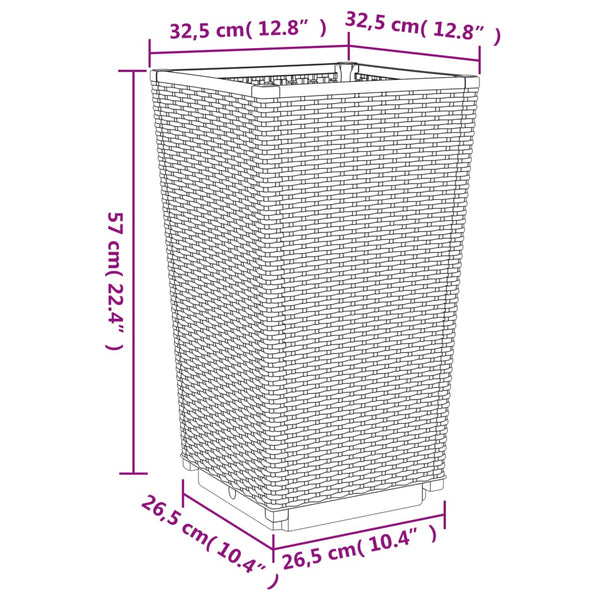 jardiniere haute plastique aspect tresse moderne set 2 4 pcs 9 | jardinna