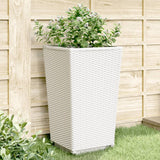 jardiniere haute plastique aspect tresse moderne set 2 4 pcs blanc 5 | jardinna