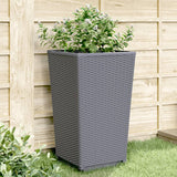 jardiniere haute plastique aspect tresse moderne set 2 4 pcs gris bleu 3 | jardinna