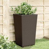 jardiniere haute plastique aspect tresse moderne set 2 4 pcs marron 5 | jardinna