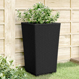 jardiniere haute plastique aspect tresse moderne set 2 4 pcs noir 3 | jardinna