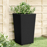 jardiniere haute plastique aspect tresse moderne set 2 4 pcs noir 5 | jardinna