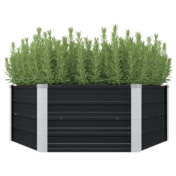 jardiniere jardin acier galvanise hexagonale renforts anthracite 1 | jardinna