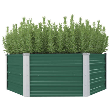 jardiniere jardin acier galvanise hexagonale renforts vert 1 | jardinna
