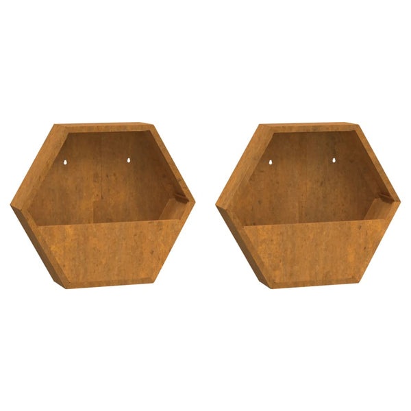 jardiniere murale exterieur acier corten rustique 2 | jardinna