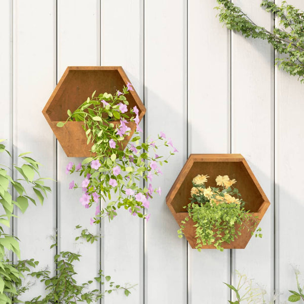 jardiniere murale exterieur acier corten rustique 30 x 10 x 25 cm 1 | jardinna