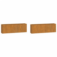 jardiniere murale exterieur acier corten rustique set 2 pcs 2 | jardinna