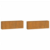 jardiniere murale exterieur acier corten rustique set 2 pcs 2 | jardinna