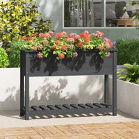 jardiniere pied bois etagere gris 111 x 34 x 81 cm 1 | jardinna