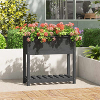 jardiniere pied bois etagere gris 82 x 34 x 81 cm 1 | jardinna