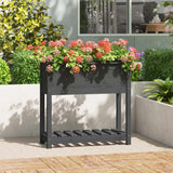 jardiniere pied bois etagere gris 82 x 34 x 81 cm 1 | jardinna